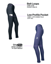 Lux GripTEQ Charcoal Riding Pants - Equestly