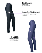Lux GripTEQ Slate Riding Pants - EquestlyBreechesLux GripTEQ Charcoal Riding Pants - Equestly