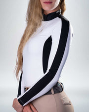 Lux Two-Toned Quarter Zip White - EquestlySeamless LSLux Two-Toned Quarter Zip White